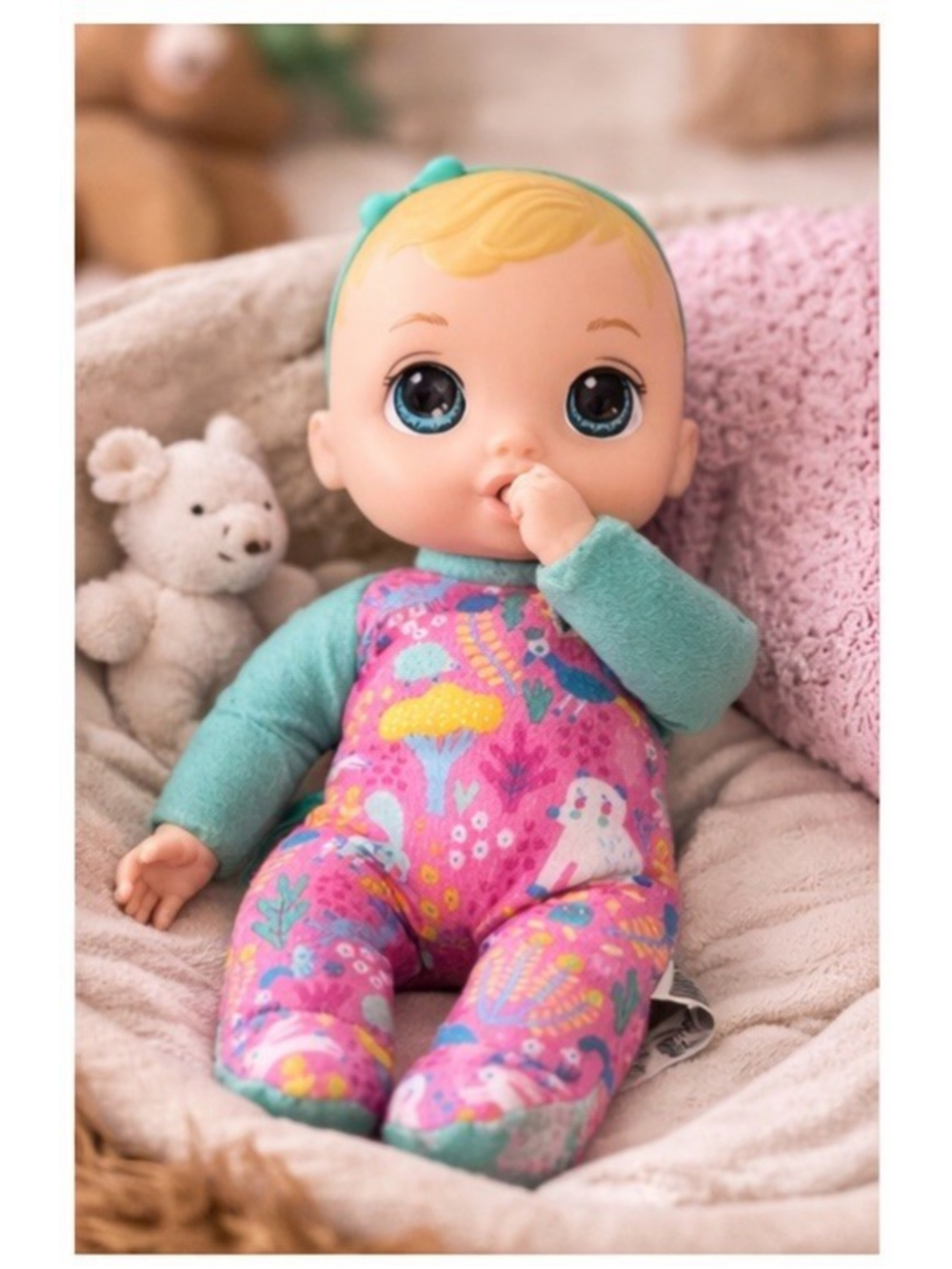 Baby Alive Soft Body Baby Doll 10” w/ Attached Teether Plush Interactive Toy